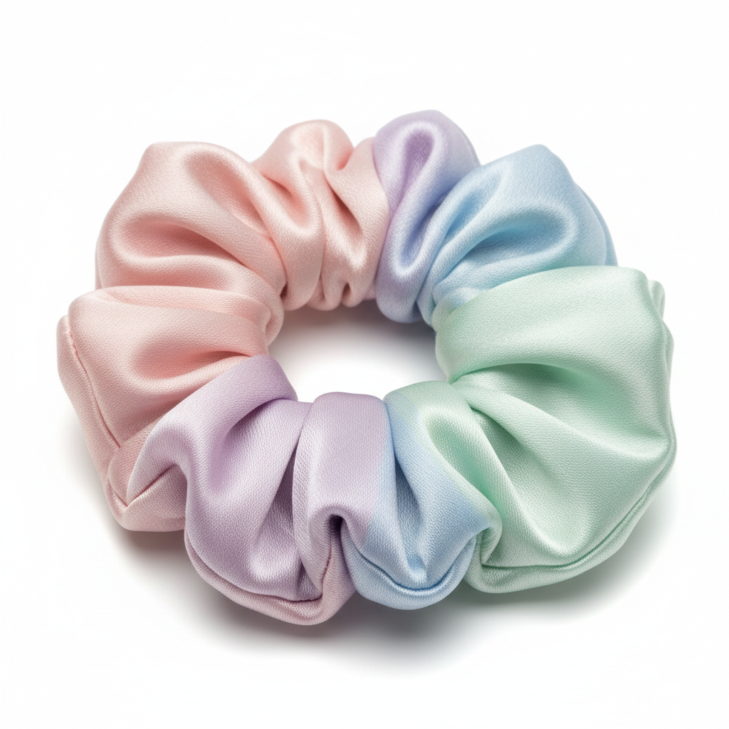 Silk scrunchie close up