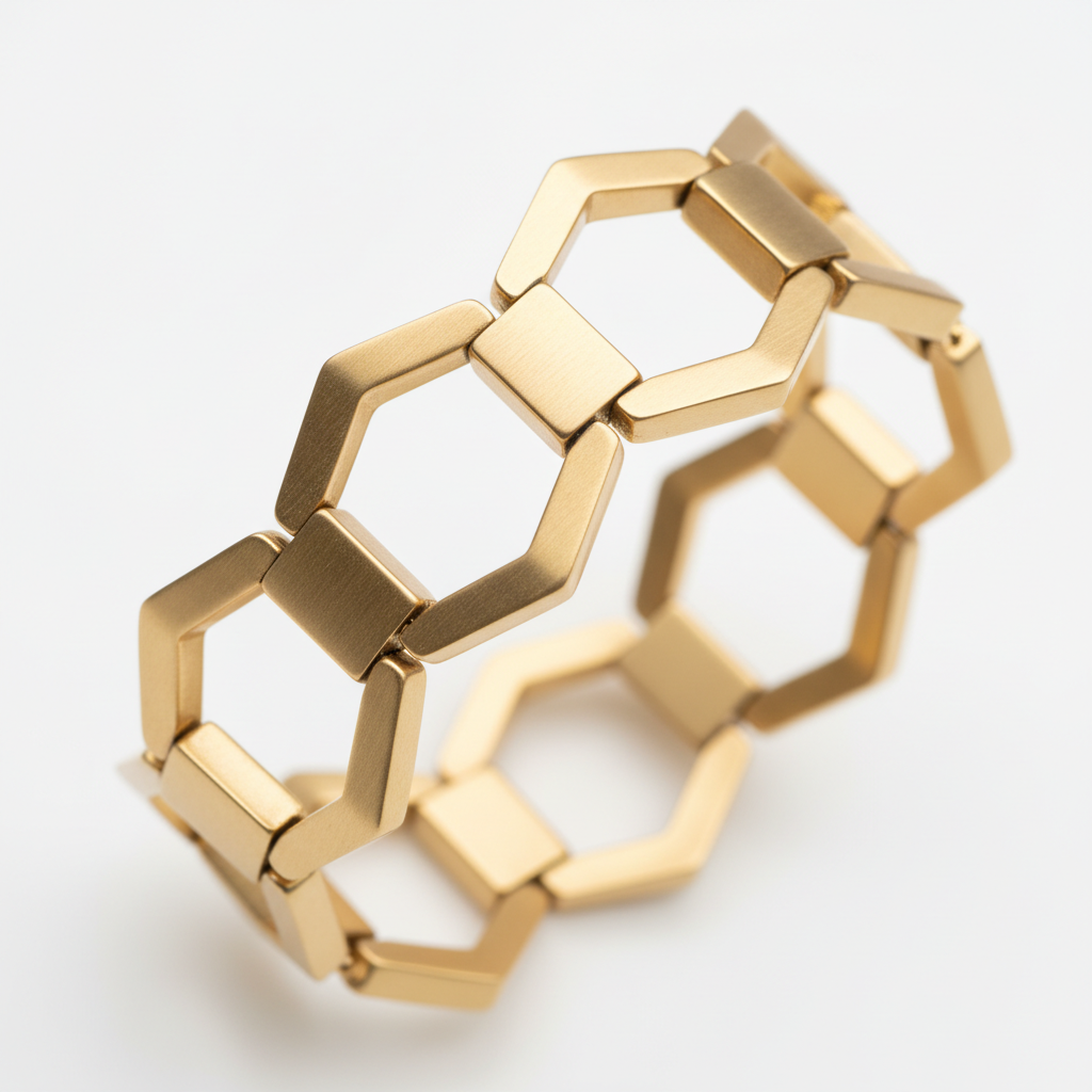 Geometric gold bracelet