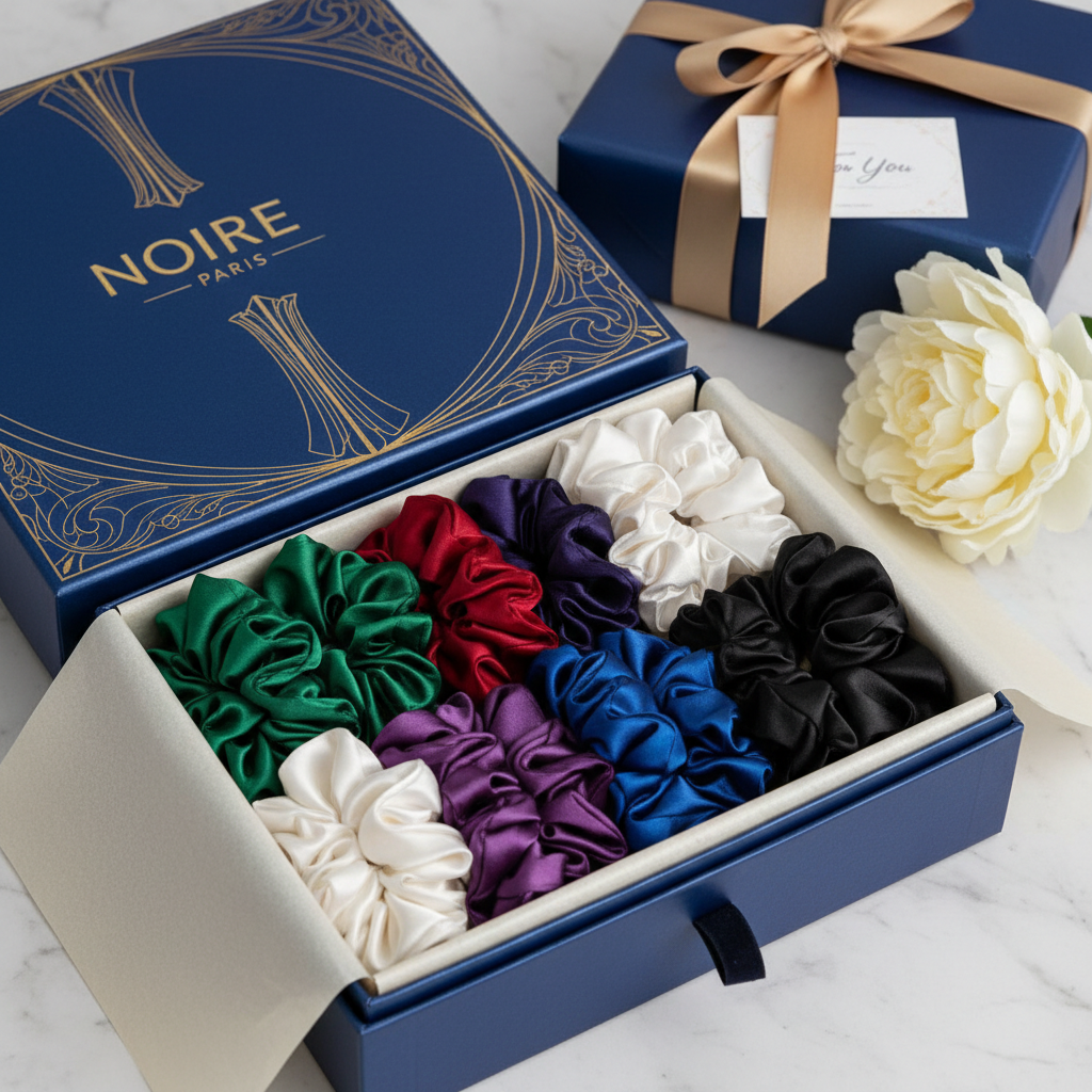 Silk scrunchie gift box