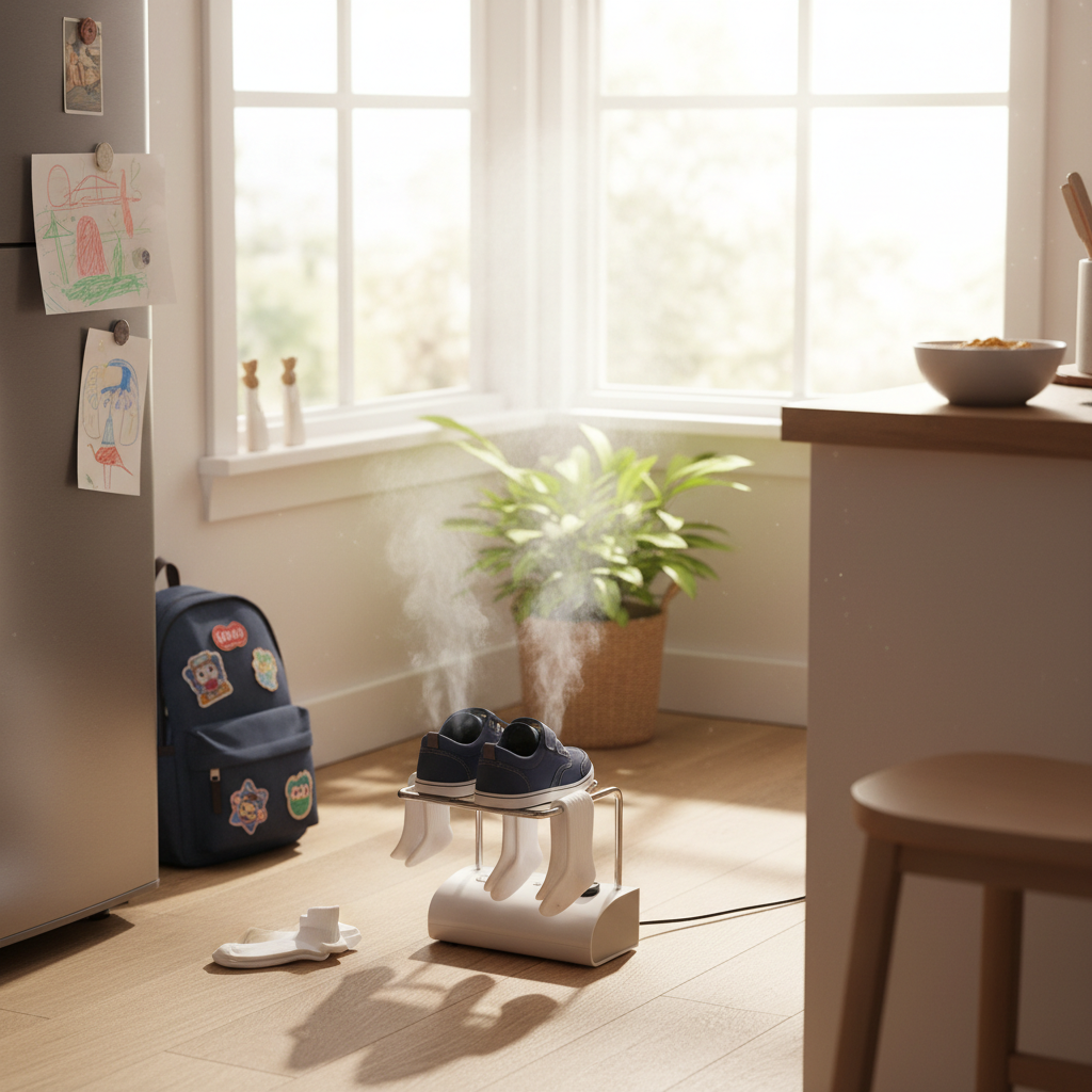 Electric Shoe Dryer drying kids school shoes