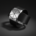 Black leather cuff bracelet