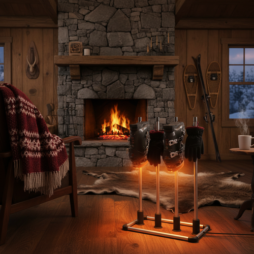 Electric Shoe Dryer with ski boots winter gear