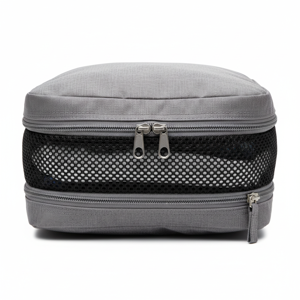 Compression packing cube zipper detail