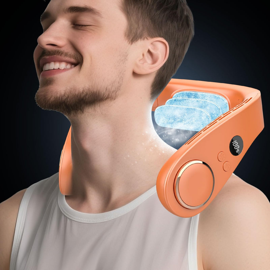 Neck fan with cooling plate - black