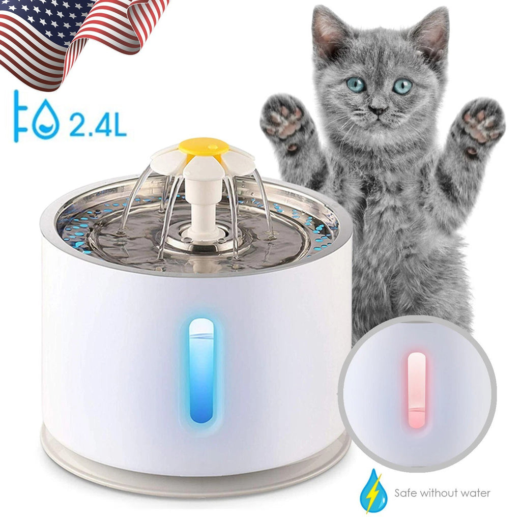 Automatic cat water fountain with LED indicator