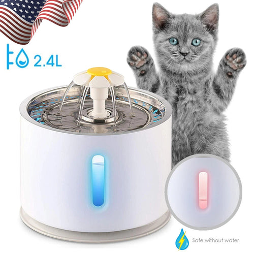 Automatic cat water fountain with LED indicator